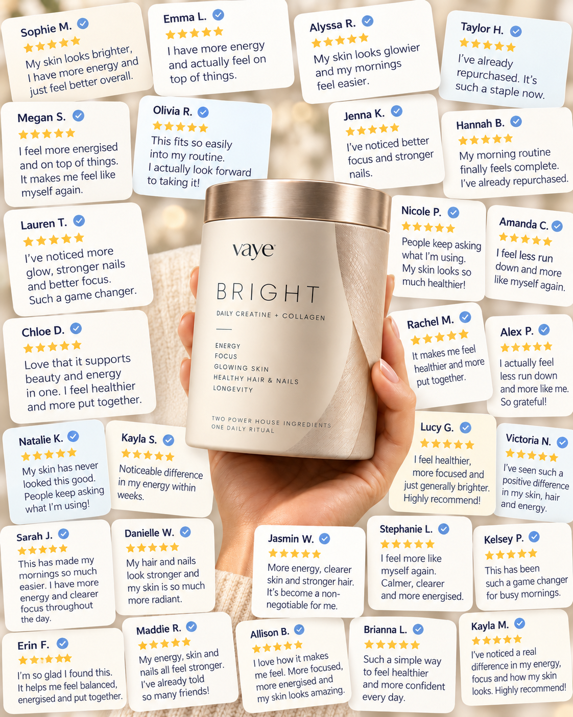 VAYE Bright - Creatine + Collagen for Brain & Glow